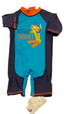 CÍMKÉS BABY LITTLE SWIMMER FELIRATÚ BÉKÁS KISFIÚ UV SZŰRŐS  ÚSZÓDRESSZ 74-80