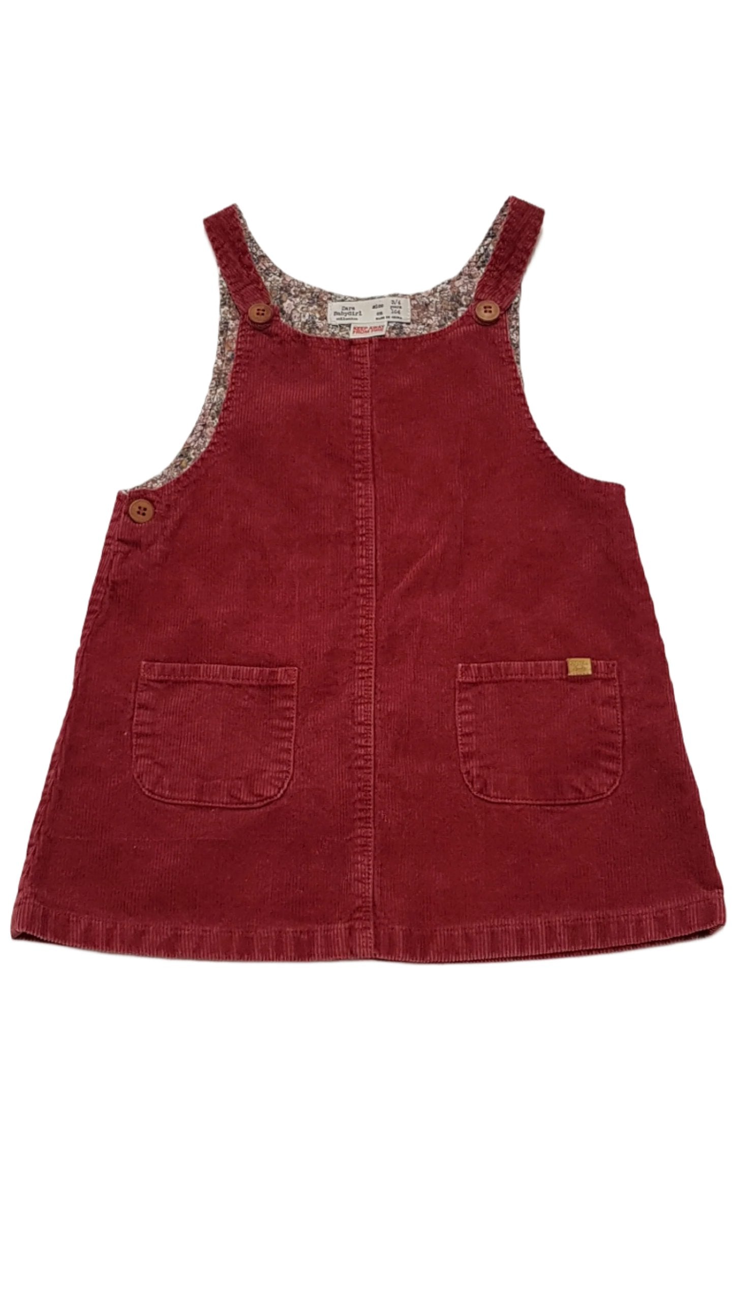 ZARA BABY GIRL KÉTOLDALT ZSEBES,KANTÁROS KISLÁNY RUHA 104