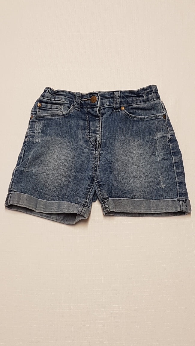 DENIM CO. KOPTATOTT,TRENDI,FARMER KISLÁNY RÖVIDNADRÁG,ÁLLÍTHATÓ GUMIS DERÉKRÉSSZEL 110 Hover Image