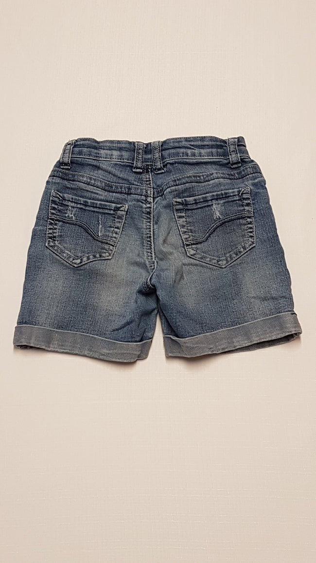 DENIM CO. KOPTATOTT,TRENDI,FARMER KISLÁNY RÖVIDNADRÁG,ÁLLÍTHATÓ GUMIS DERÉKRÉSSZEL 110 Main Image