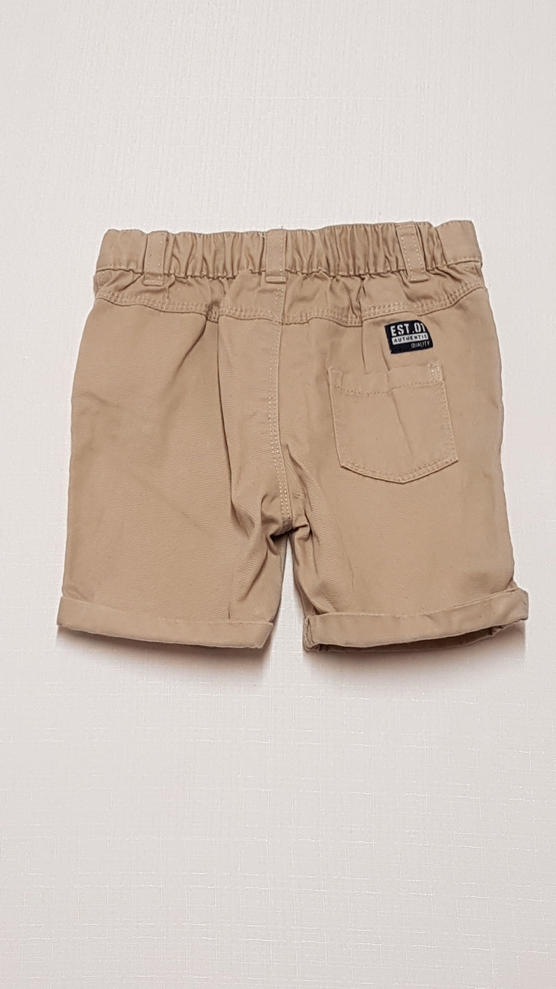 F&F KIDS MOGYORÓ SZÍNŰ,ELEGÁNS,GUMIS DEREKÚ KISFIÚ RÖVIDNACI 86