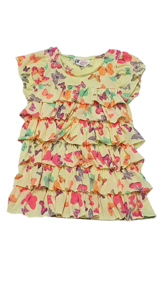 H&M CSODÁLATOS SZÍNES PILLANGÓS,FODROS,CSAJOS KISLÁNY PÓLÓ 122-128 Hover Image