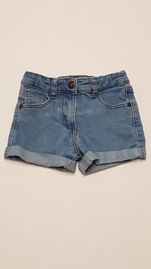 DENIM CO. SKINNY KOPTATOTT KISLÁNY FARMER RÖVIDNACI ÁLLÍTHATÓ GUMIS DERÉKRÉSSZEL 110