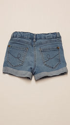 DENIM CO. SKINNY KOPTATOTT KISLÁNY FARMER RÖVIDNACI ÁLLÍTHATÓ GUMIS DERÉKRÉSSZEL 110