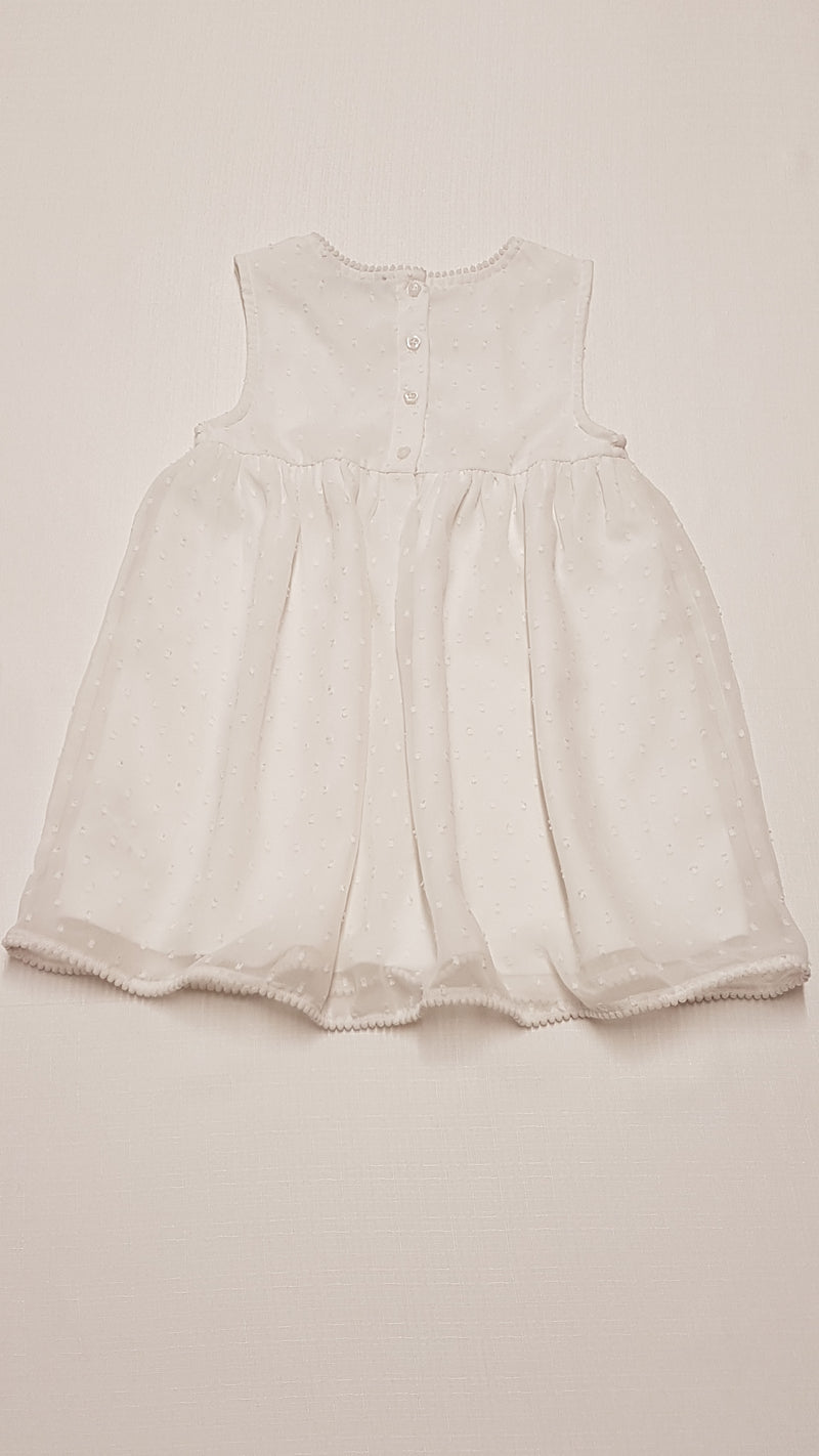 GEORGE HÍMZETT,TÖRT FEHÉR SZÍNŰ,CSINI KISLÁNY RUHA 110-116