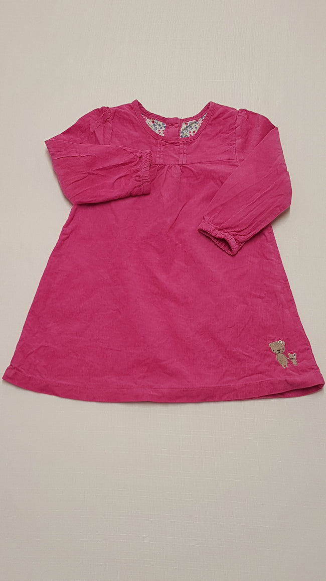 MOTHERCARE CIKLÁMEN SZÍNŰ,PUHA TAPINTÁSÚ,MIKRÓBÁRSONY KISLÁNY RUHA 92 Hover Image