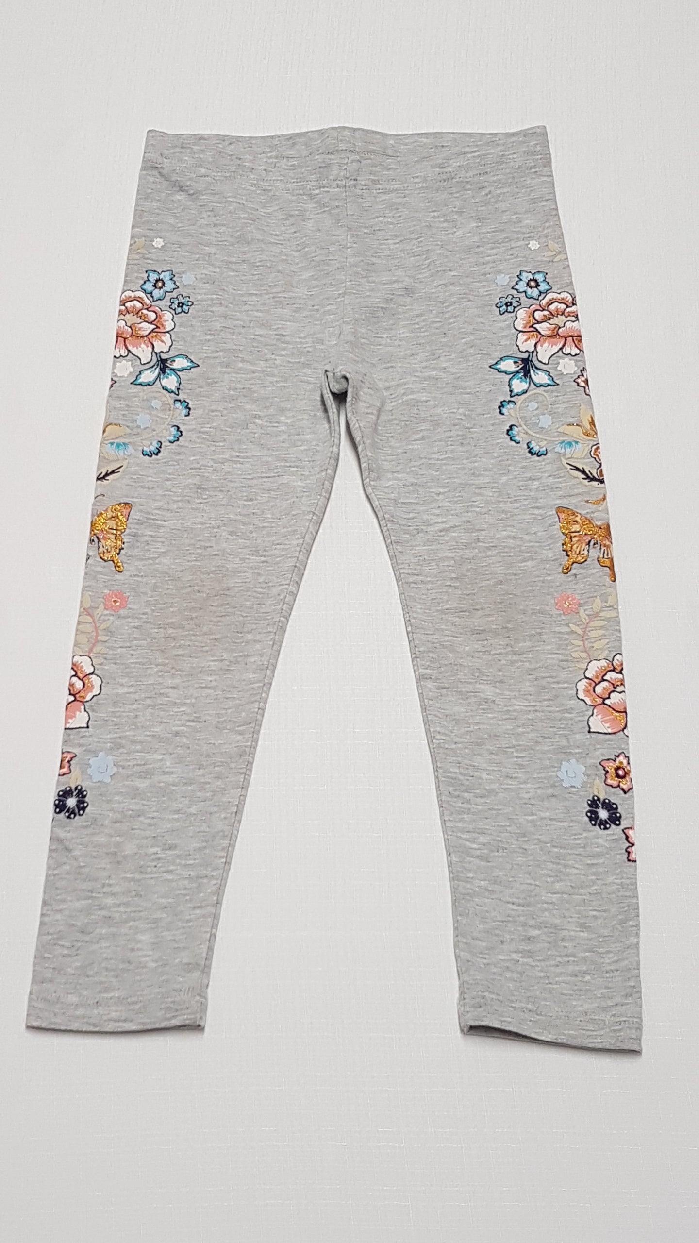 GEORGE GYÖNYÖRŰ SZÉP CSILLÁMPOROS ,VIRÁGMINTÁS KISLÁŰNY LEGGING 110-116