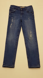 DENIM CO. SKINNY MINŐSÉGI , KOPTATOTT,KISFIÚ FARMERNADRÁG,ÁLLÍTHATÓ GUMIS DERÉKRÉSSZEL 128