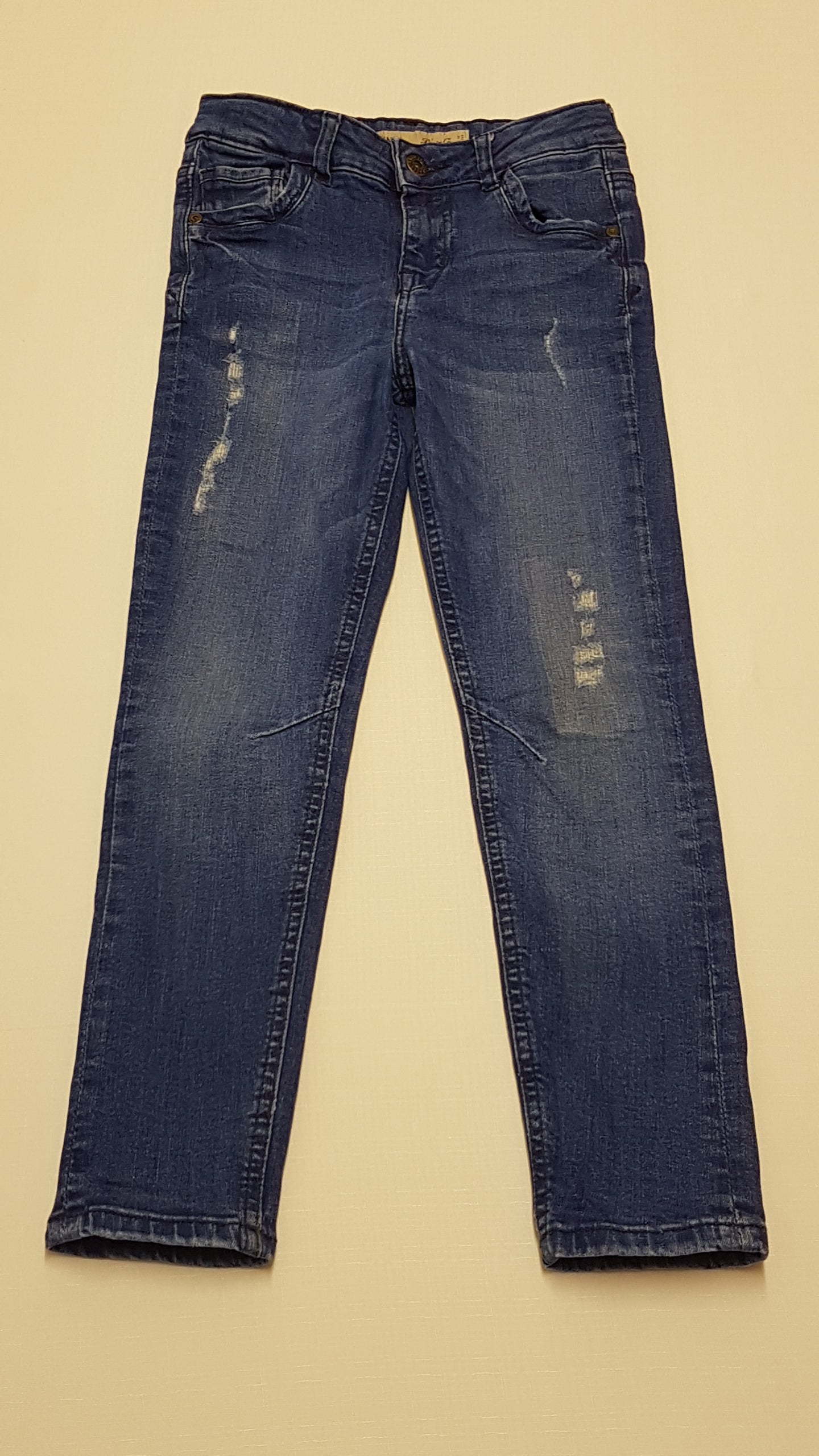 DENIM CO. SKINNY MINŐSÉGI , KOPTATOTT,KISFIÚ FARMERNADRÁG,ÁLLÍTHATÓ GUMIS DERÉKRÉSSZEL 128