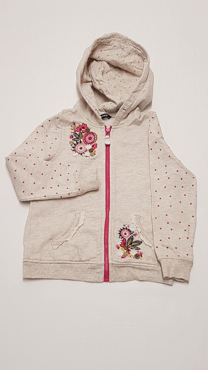 GEORGE KAPUCNIS,CIPZÁROS,HÍMZETT SZÍNES VIRÁGOS KISLÁNY PULÓVER 110-116