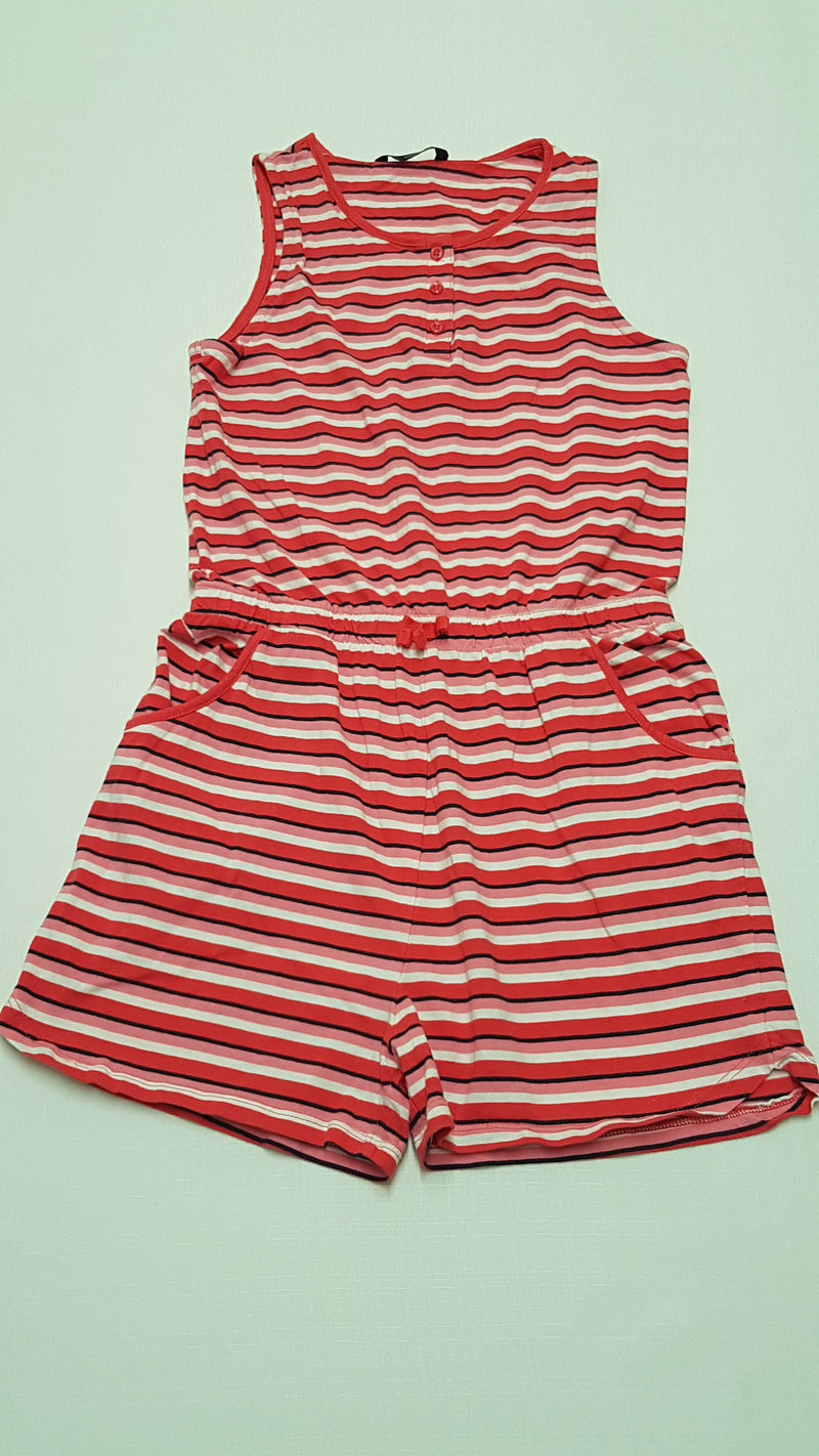 GEORGE KÉTOLDALT ZSEBES, CSÍKOS,PAMUT KISLÁNY PLAYSUIT 158-164