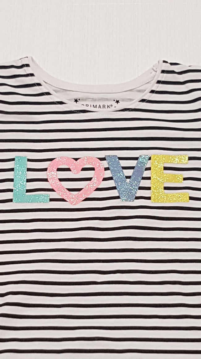 PRIMARK CSILLÁMPOROS,LOVE FELIRATOS,KISLÁNY PÓLÓ 122 Main Image