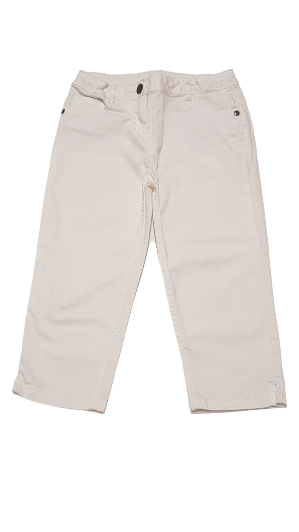 GEORGE FEHÉR SZÍNŰ,3/4-ES KISLÁNY  NACI ÁLLÍTHATÓ GUMIS DERÉKRÉSSZEL 128-134