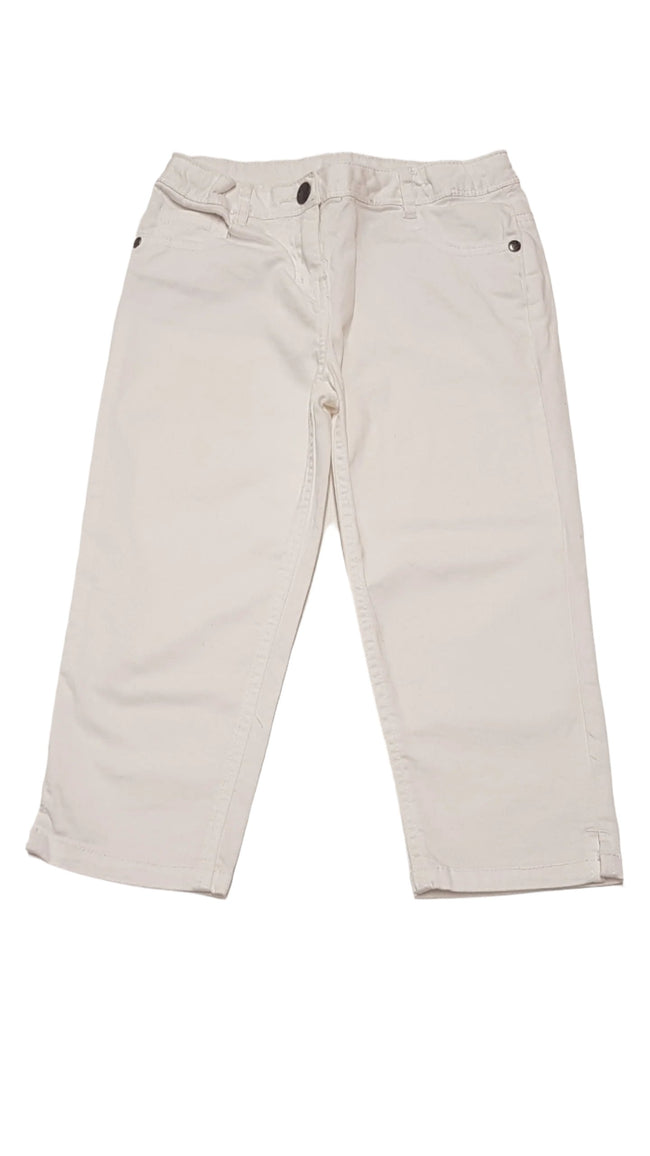 GEORGE FEHÉR SZÍNŰ,3/4-ES KISLÁNY  NACI ÁLLÍTHATÓ GUMIS DERÉKRÉSSZEL 128-134 Hover Image