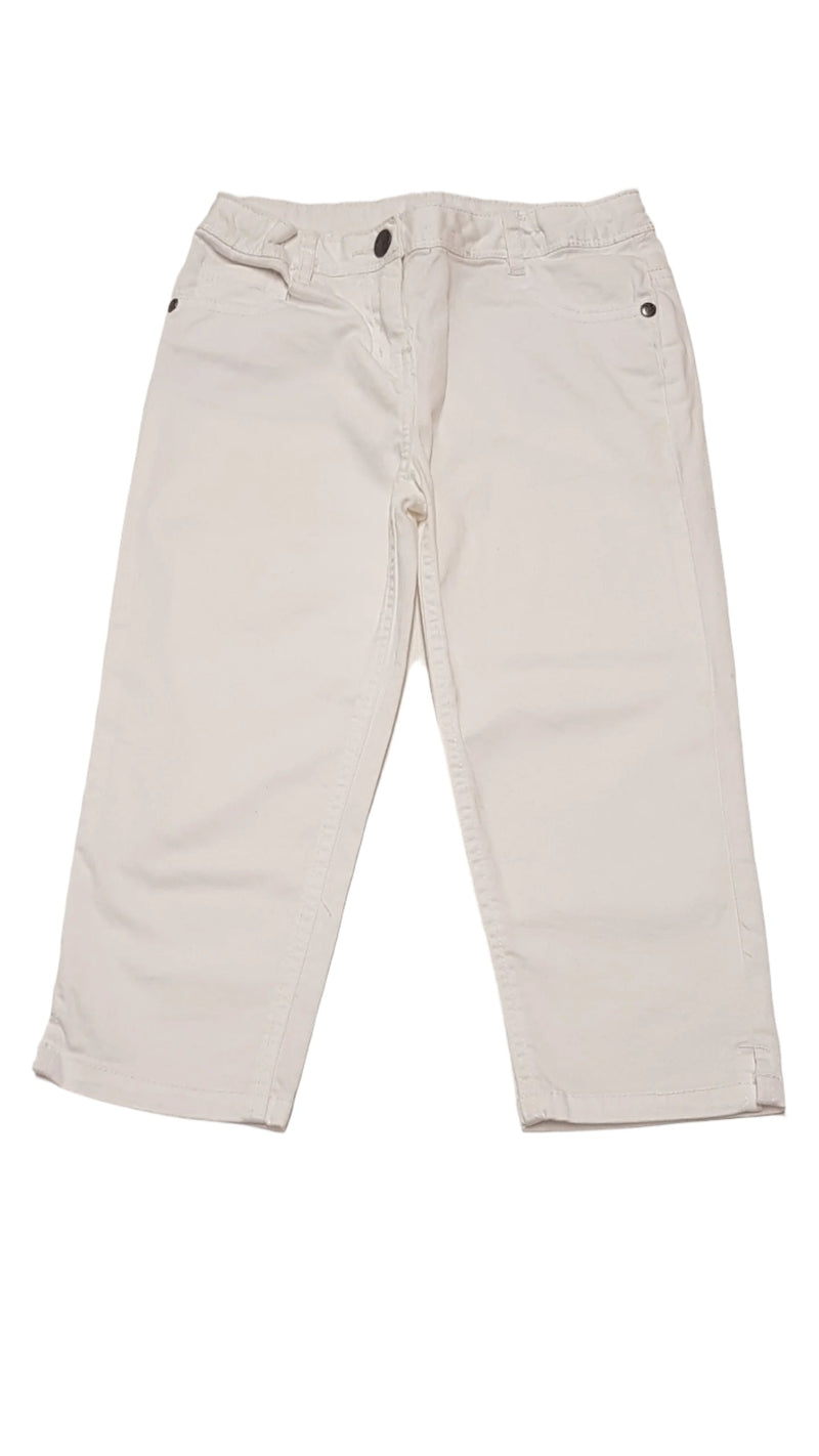 GEORGE FEHÉR SZÍNŰ,3/4-ES KISLÁNY  NACI ÁLLÍTHATÓ GUMIS DERÉKRÉSSZEL 128-134