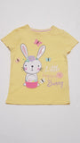F&F KIDS LITTLE HAPPY BUNNY FELIRATOS,NYUSZIKÁS,FLITTERES KISLÁNY PÓLÓ 116