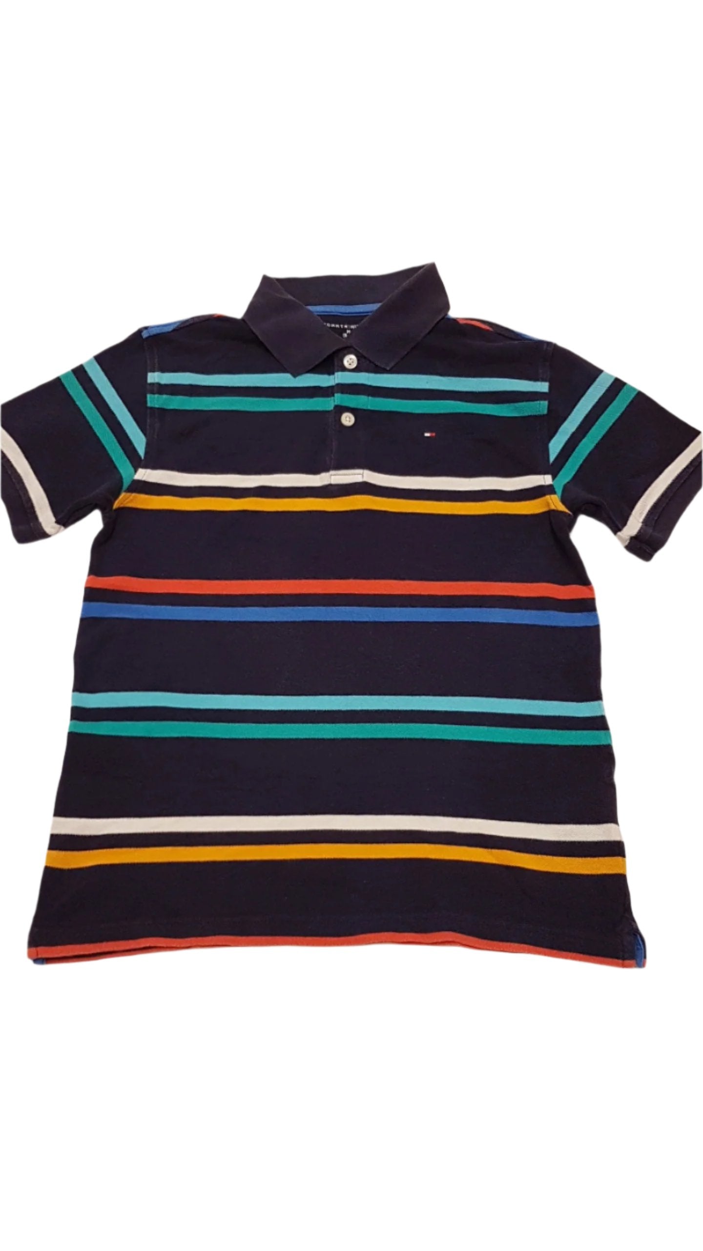 TOMMY HILFIGER GOMBOS,GALLÉROS,SZÍNES CSÍKOS KISFIÚ PÓLÓ 140
