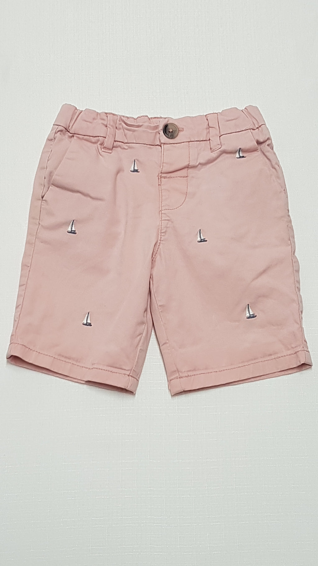 M&S KIDS PÚDERSZÍNŰ,HÍMZETT,VITORLÁSHAJÓS KISLÁNY RÖVIDNADRÁG 110