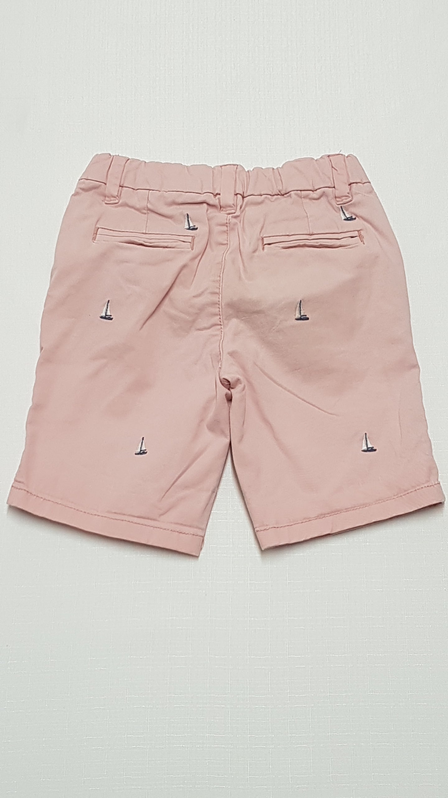 M&S KIDS PÚDERSZÍNŰ,HÍMZETT,VITORLÁSHAJÓS KISLÁNY RÖVIDNADRÁG 110