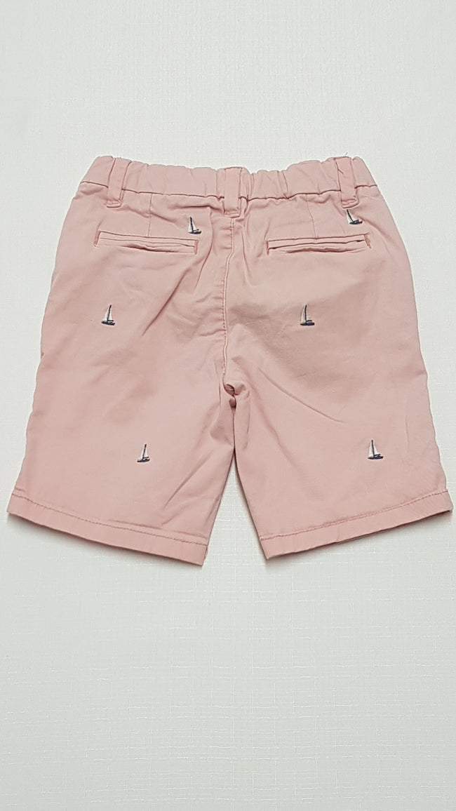 M&S KIDS PÚDERSZÍNŰ,HÍMZETT,VITORLÁSHAJÓS KISLÁNY RÖVIDNADRÁG 110 Main Image