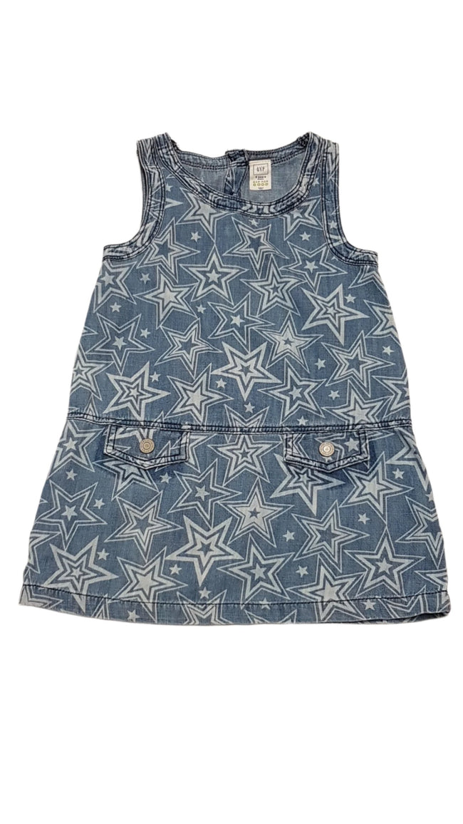 BABY GAP MINŐSÉGI,KOPTATOTT,CSILLAGMINTÁS KISLÁNY FARMER RUHA 98 Hover Image