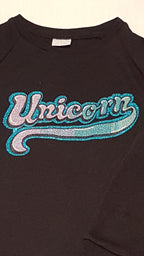 F&F KIDS UNICORN FELIRATÚ,CSILLOGÓ SZÁLAS KISLÁNY TUNIKA 128