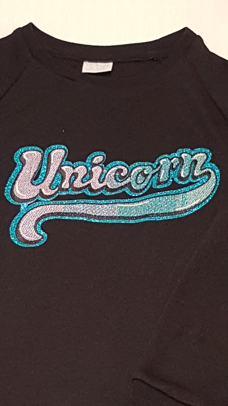 F&F KIDS UNICORN FELIRATÚ,CSILLOGÓ SZÁLAS KISLÁNY TUNIKA 128