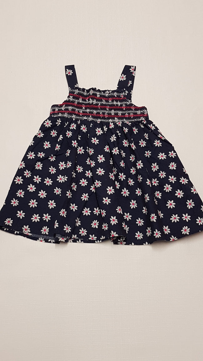 ÚJ DEBENHAMS MARGARÉTÁS,MELLRÉSZNÉL SZÍNES GUMIS,LENGE,PÁNTOS KISLÁNY RUHA 86 Hover Image