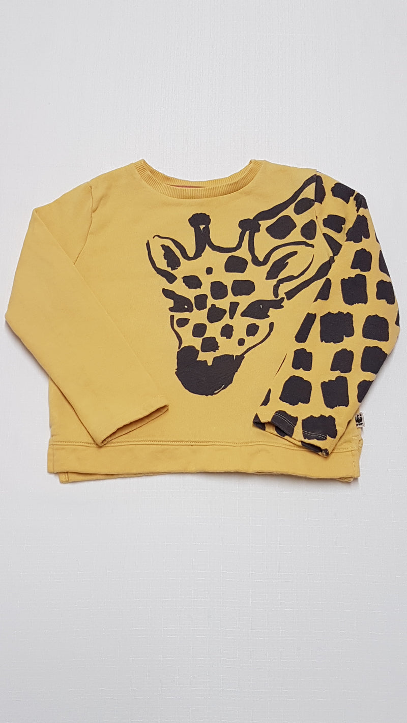 F&F KIDS NAGY ZSIRÁF MINTÁS UNISEX PULÓVER 110-116