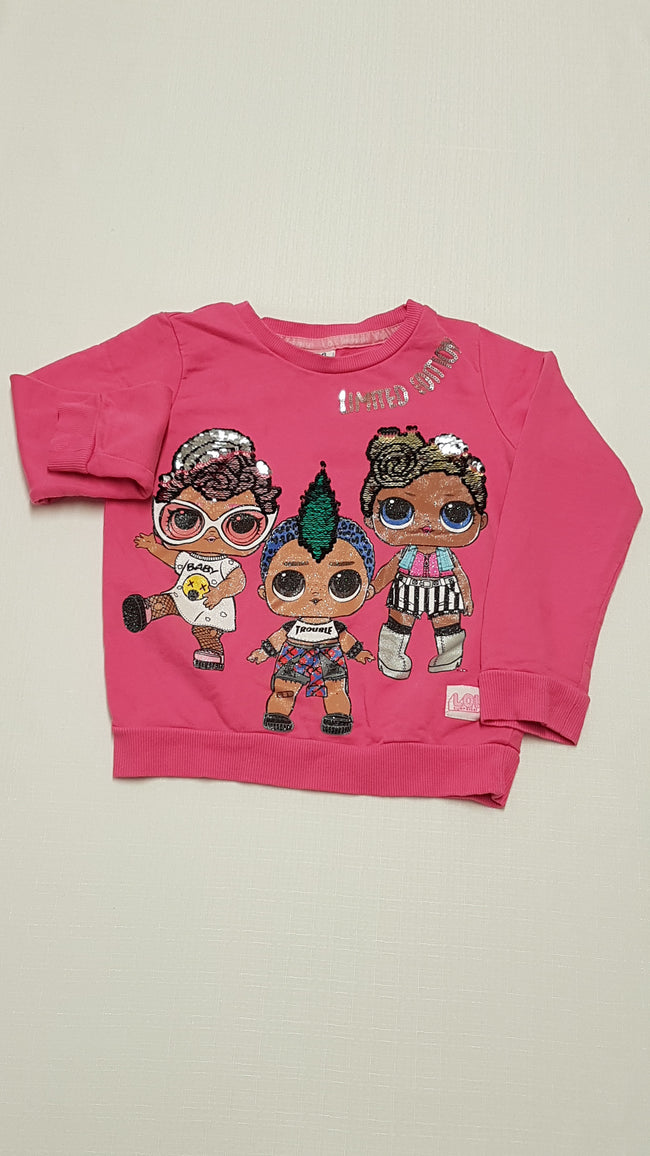 PRIMARK L.O.L.SURPRISE FLITTERES,CSILLÁMPOROS,CSAJOS KISLÁNY PULÓVER LIMITED KIADÁSBAN 116 Hover Image