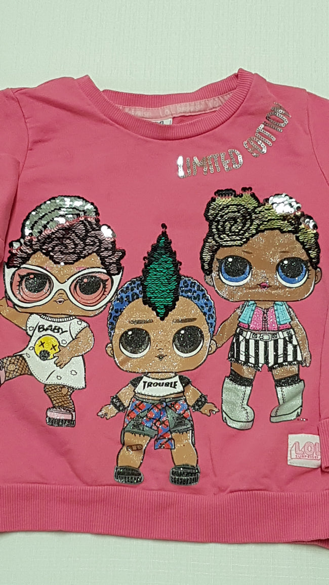 PRIMARK L.O.L.SURPRISE FLITTERES,CSILLÁMPOROS,CSAJOS KISLÁNY PULÓVER LIMITED KIADÁSBAN 116 Main Image
