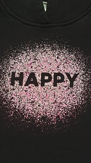 TU KIDS HAPPY FELIRATÚ KAPUCNIS,CSILLÁMPOROS KISLÁNY PULÓVER 110