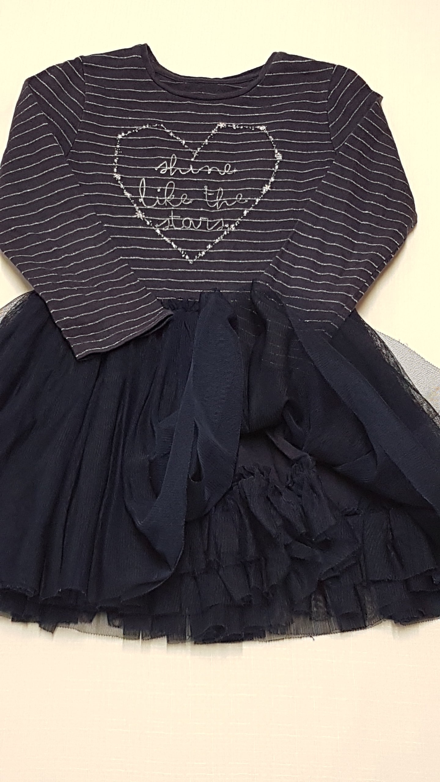MOTHERCARE CSILLOGÓS, EZÜST SZÁLAS,TÜLLÖS,CSODASZÉP KISLÁNY RUHA 98