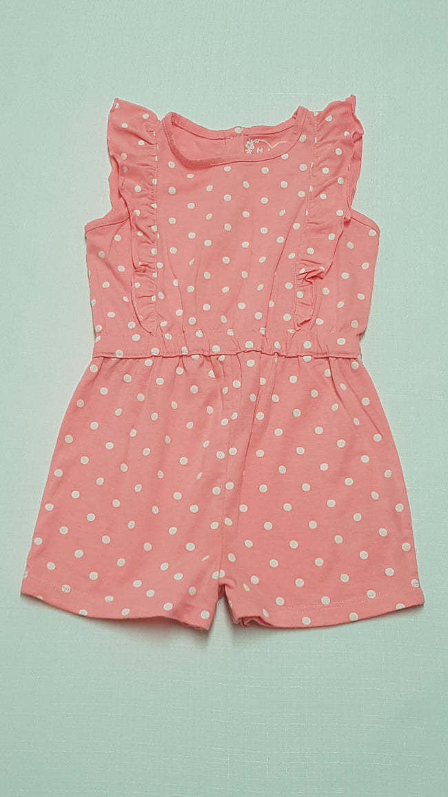 PRIMARK FODROS VÁLLÚ,PÖTTYÖS,ARANYOS KISLÁNY PLAYSUIT 92 Hover Image