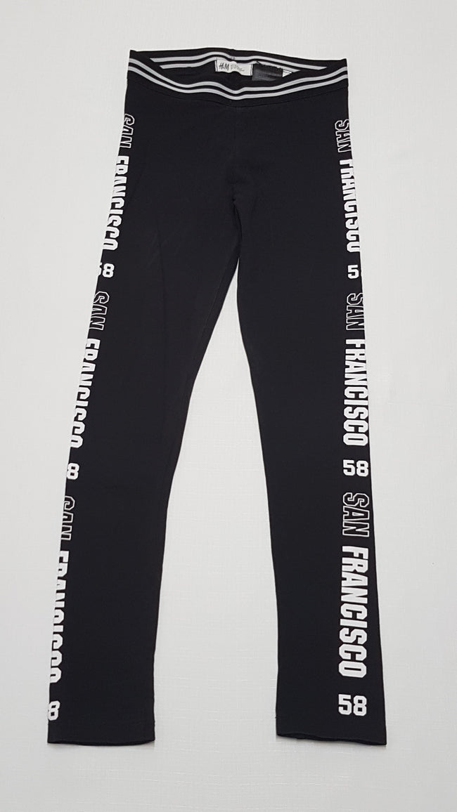 H&M KÉTOLDALT FELIRATOS KISLÁNY LEGGING 140 Hover Image