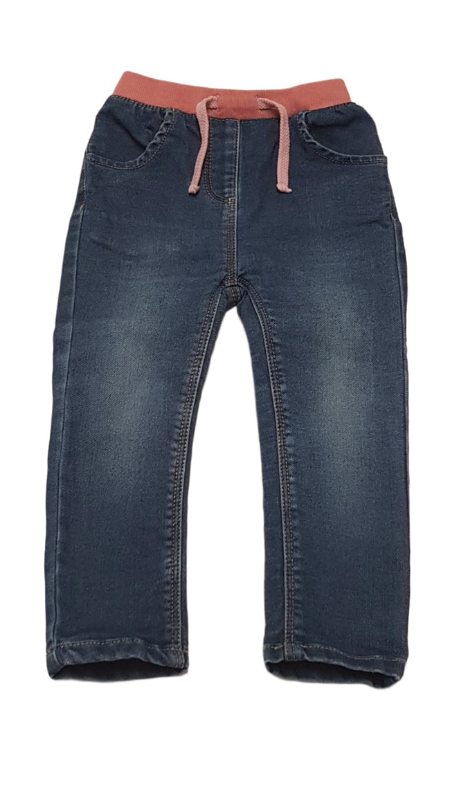 BABY GIRLS KOPTATOTT KISLÁNY FARMERNADRÁG,RÓZSASZÍN GUMIS DERÉKRÉSSZEL 98 Hover Image