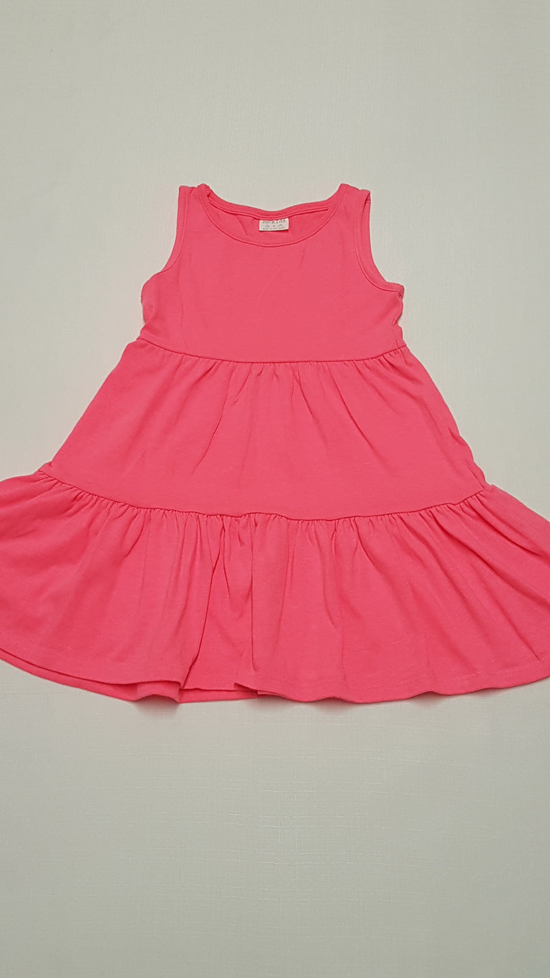 F&F KIDS MÁLNA SZÍNŰ,PAMUT KISLÁNY RUHA 110