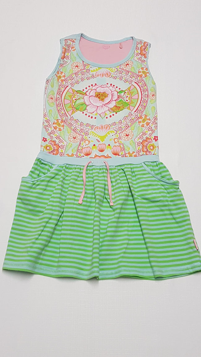 OILILY SZÍNES MINTÁS KISLÁNY PAMUT RUHA 128 Hover Image