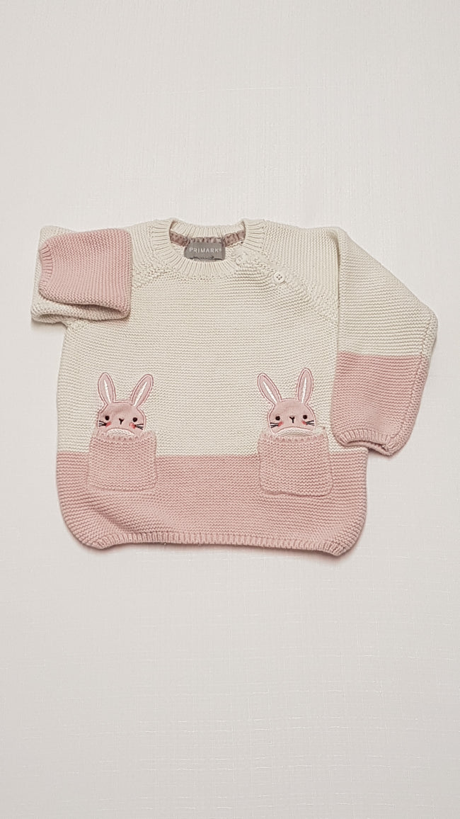 PRIMARK NYUSZIKÁS,KÖTÖTT, KISLÁNY PULÓVER 80-86 Hover Image