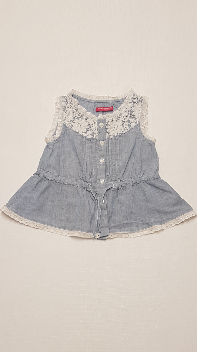 YOUNG DIMENSION VÉKONY CSÍKOS,HÍMZETT,KISLÁNY DIVATBLÚZ 110 Hover Image