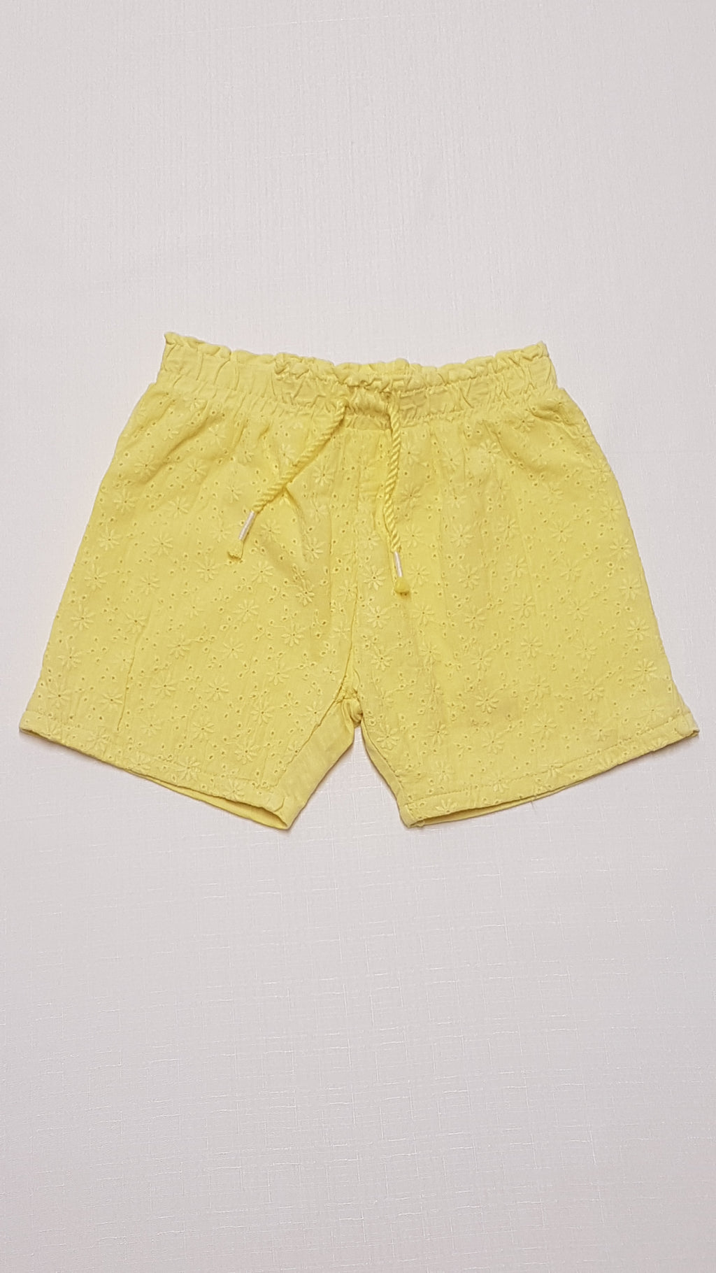 TU KIDS SÁRGA SZÍNŰ,HÍMZETT,PAMUT KISLÁNY RÖVIDNACI 104-110