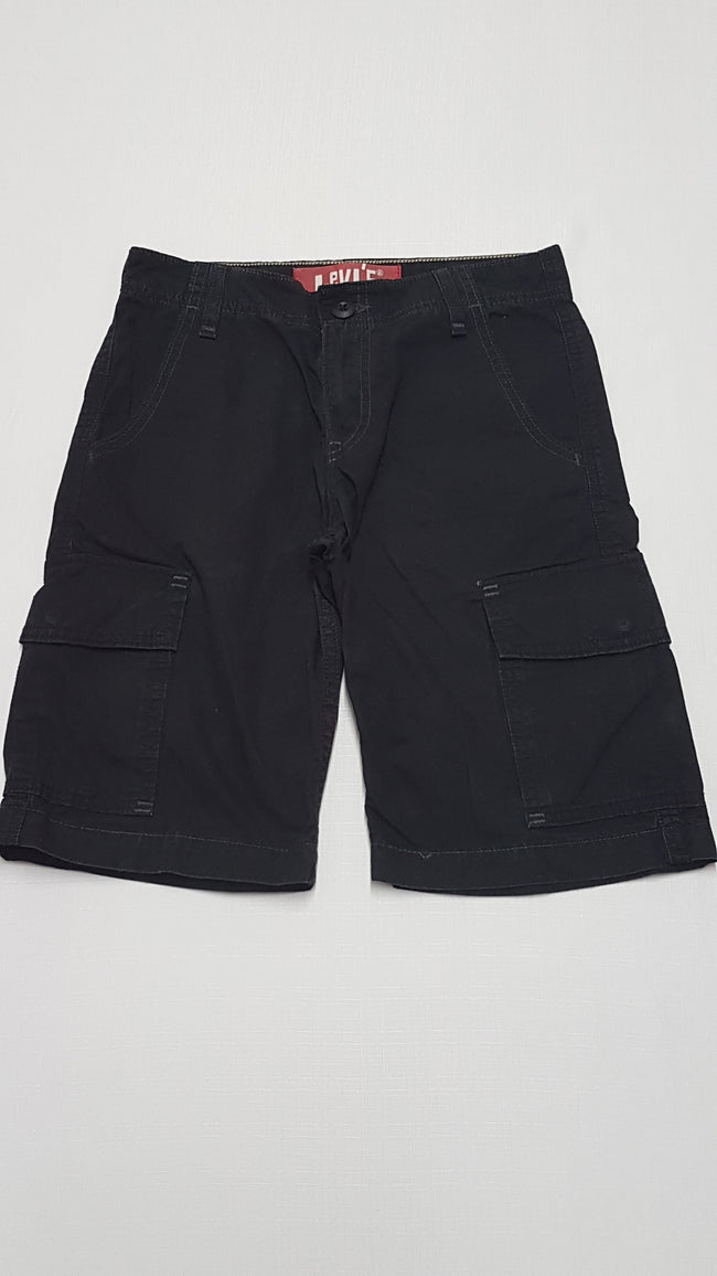 LEVI'S EXTRAMINŐSÉGŰ,FEKETE SZÍNŰ BERMUDA FIÚ FARMERNADRÁG 164 Hover Image