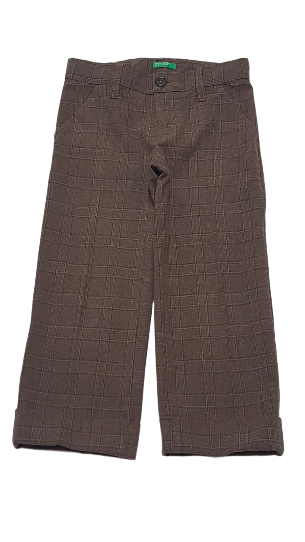 BENETTON TRENDI KOCKÁS,MINŐSÉGI,ELEGÁNS KISFIÚ NADRÁG 98