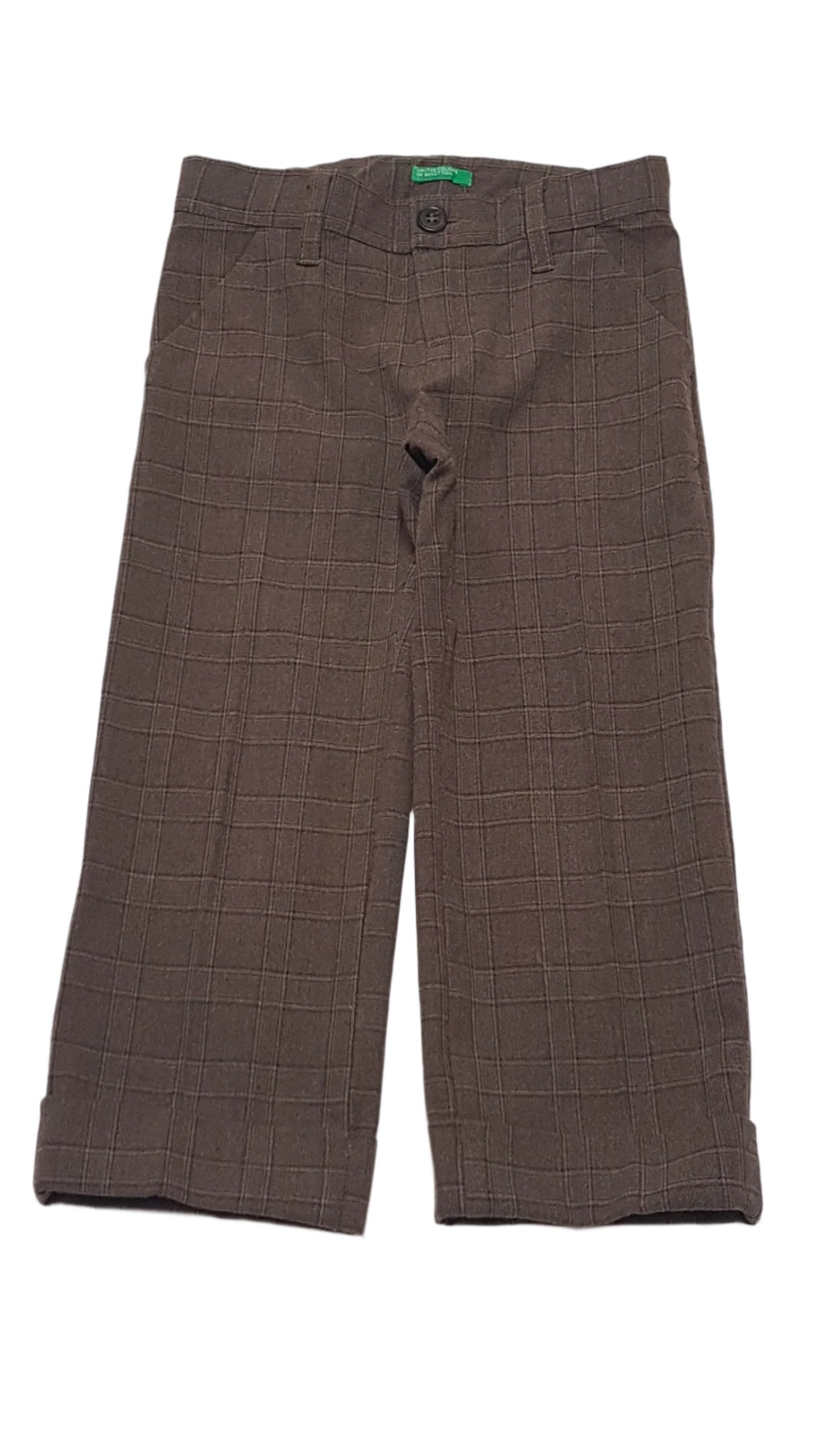BENETTON TRENDI KOCKÁS,MINŐSÉGI,ELEGÁNS KISFIÚ NADRÁG 98