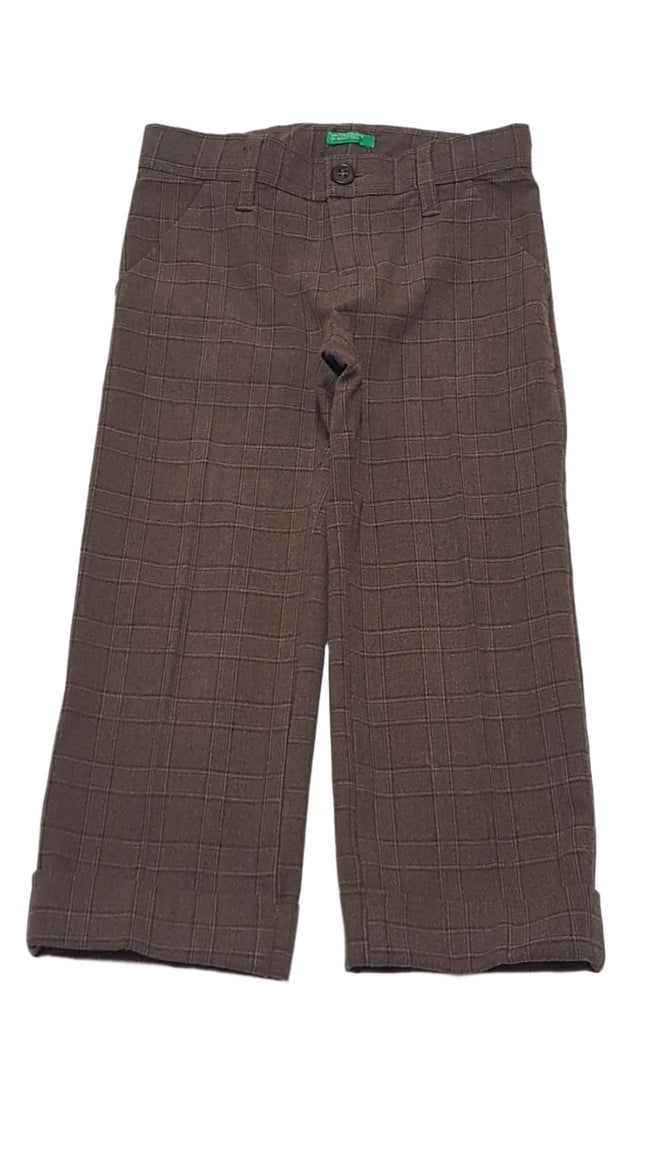 BENETTON TRENDI KOCKÁS,MINŐSÉGI,ELEGÁNS KISFIÚ NADRÁG 98 Main Image