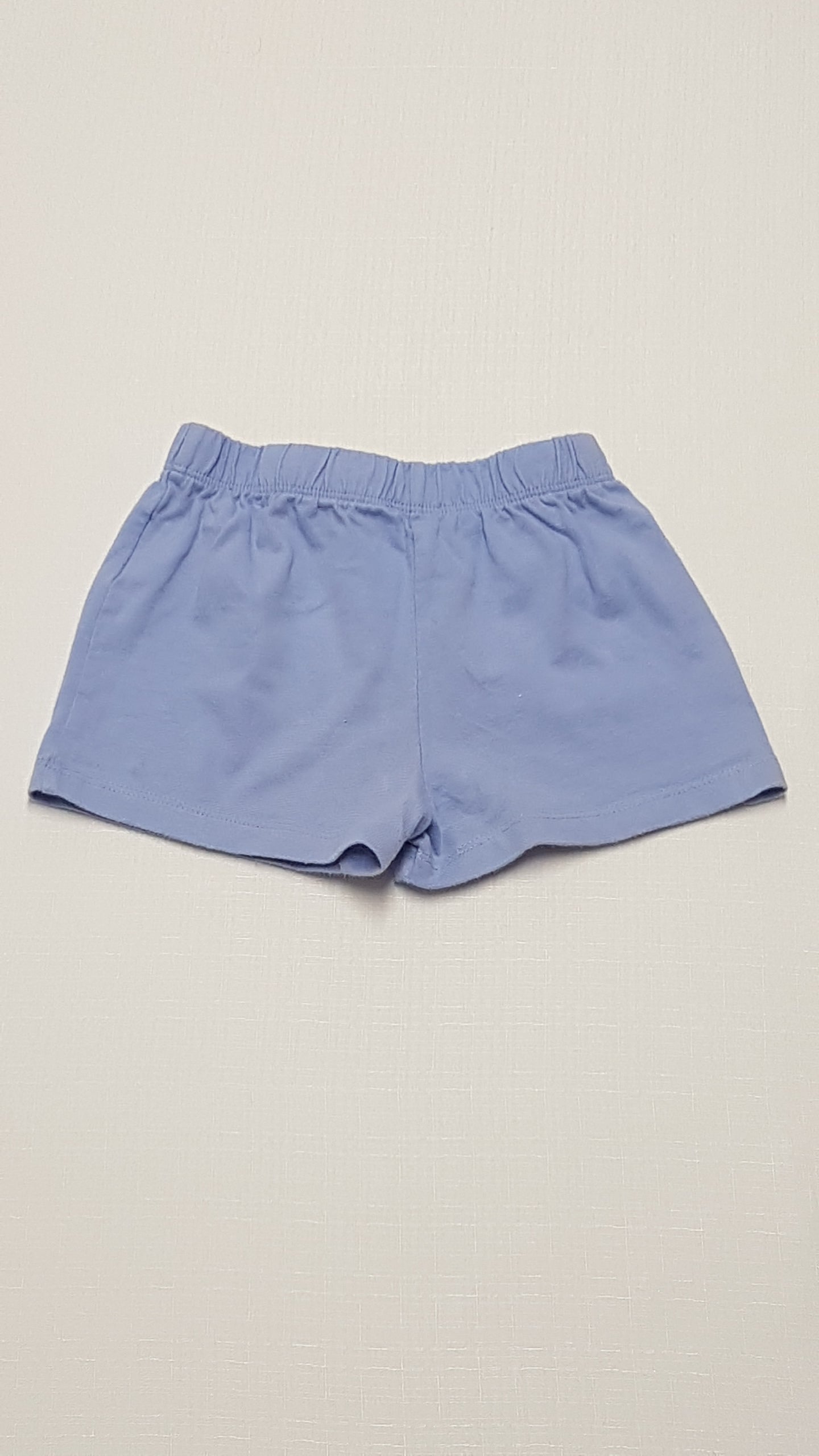 MOTHERCARE VILÁGOSKÉK SZÍNŰ,GUMIS DEREKÚ,UNISEX,PAMUT RÖVIDNADRÁG 86