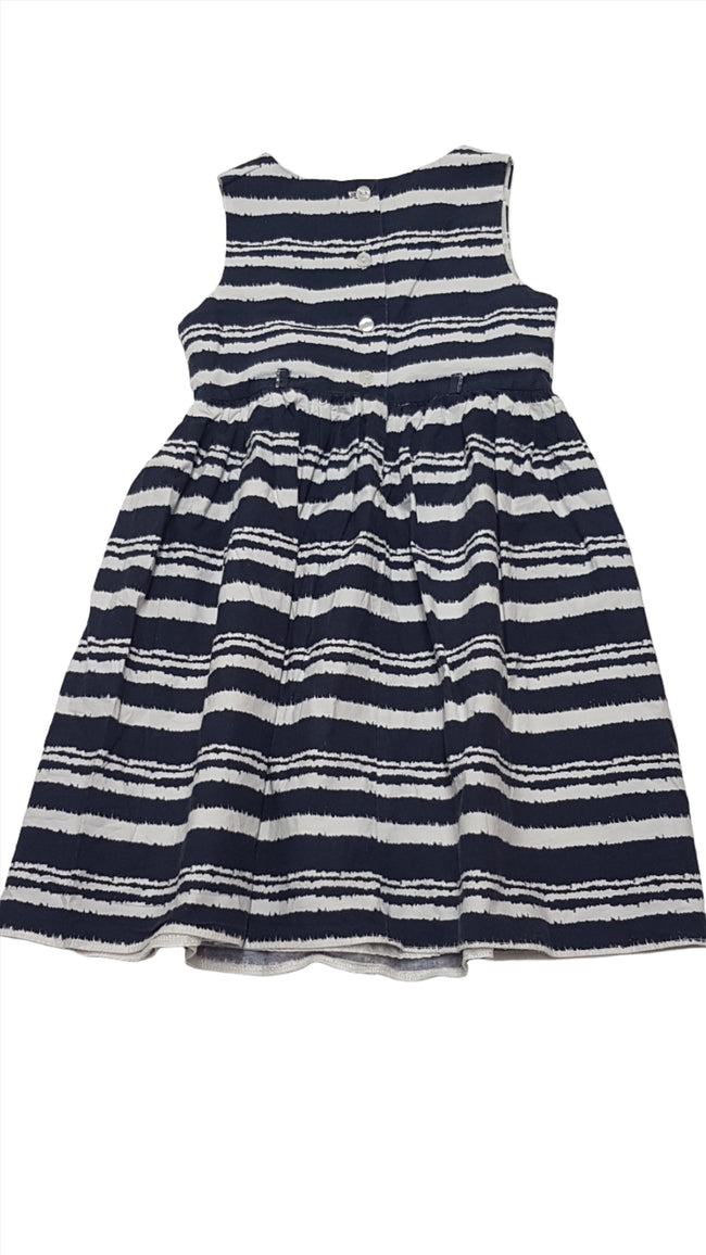 F&F KIDS KÉK-FEHÉR CSÍKOS SZÍNŰ KISLÁNY RUHA 122 Main Image