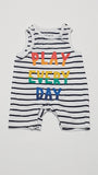 ÚJ F&F PLAY EVERY DAY CSÍKOS,FELIRATOS UNISEX PLAYSUIT 50