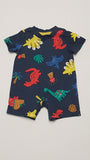 F&F KIDS SZÍNES DÍNÓS,KISFIÚ PLAYSUIT 50