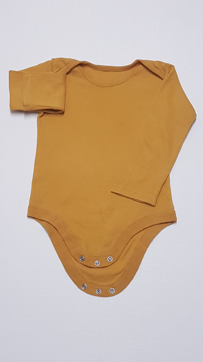 TU KIDS MUSTÁR SZÍNŰ,HOSSZÚ UJJÚ UNISEX PÓLÓ-BODY 86-92 Hover Image